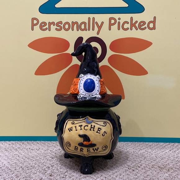 Blue Sky Clayworks CAULDRON WITH WITCH HAT Canister - Picture 1 of 11